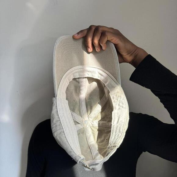 Vintage cream minimalist‎ cap with adjustable back - Picture 5 of 5